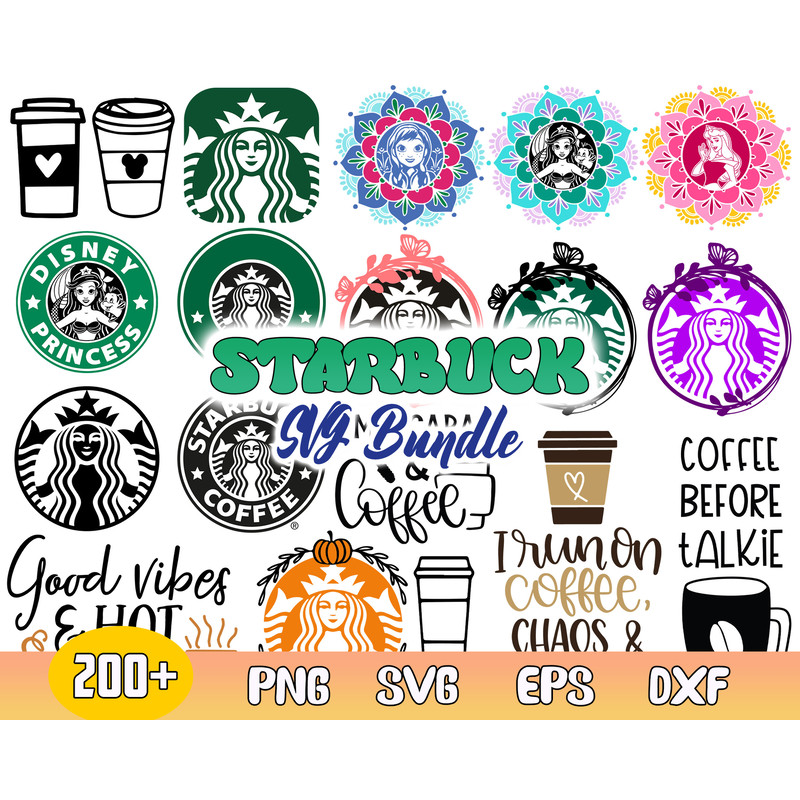 Starbucks Bundle Svg, Starbucks Logo Svg, Starbucks Coffee Svg, Png Dxf Eps Digital File.jpg