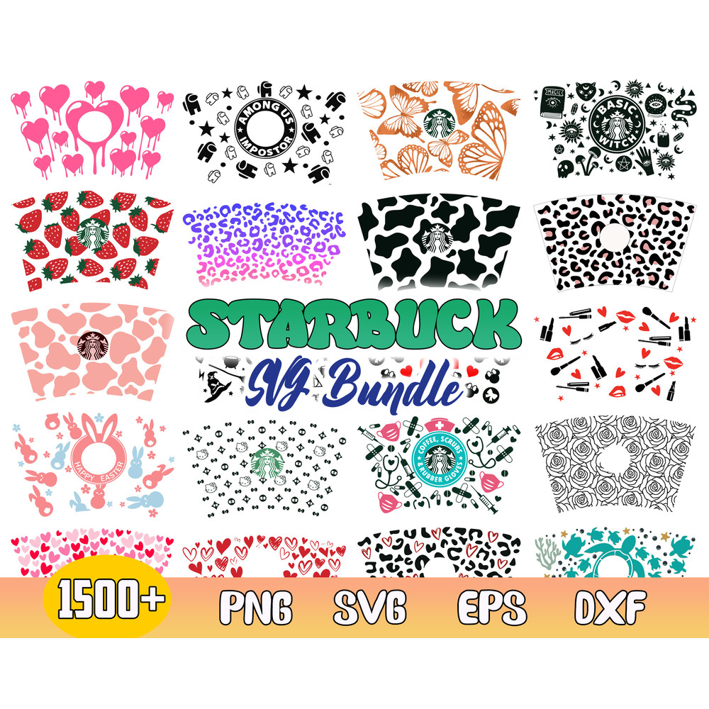 Starbucks Warp Bundle Svg, Starbucks Warp Svg, Coffee Full Warp Svg .jpg