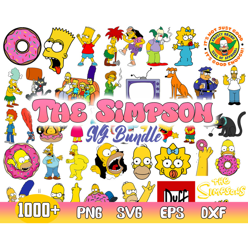 The Simpson Bundle Svg, Simpsons Svg, Simpsons Family Svg, Png Dxf Eps File .jpg
