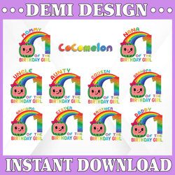 Cocomelon Birthday Girl PNG, Cocomelon Family Png, Cocomelon Party Family Matching Shirt, Cocomelon Bundle Png, Watermel