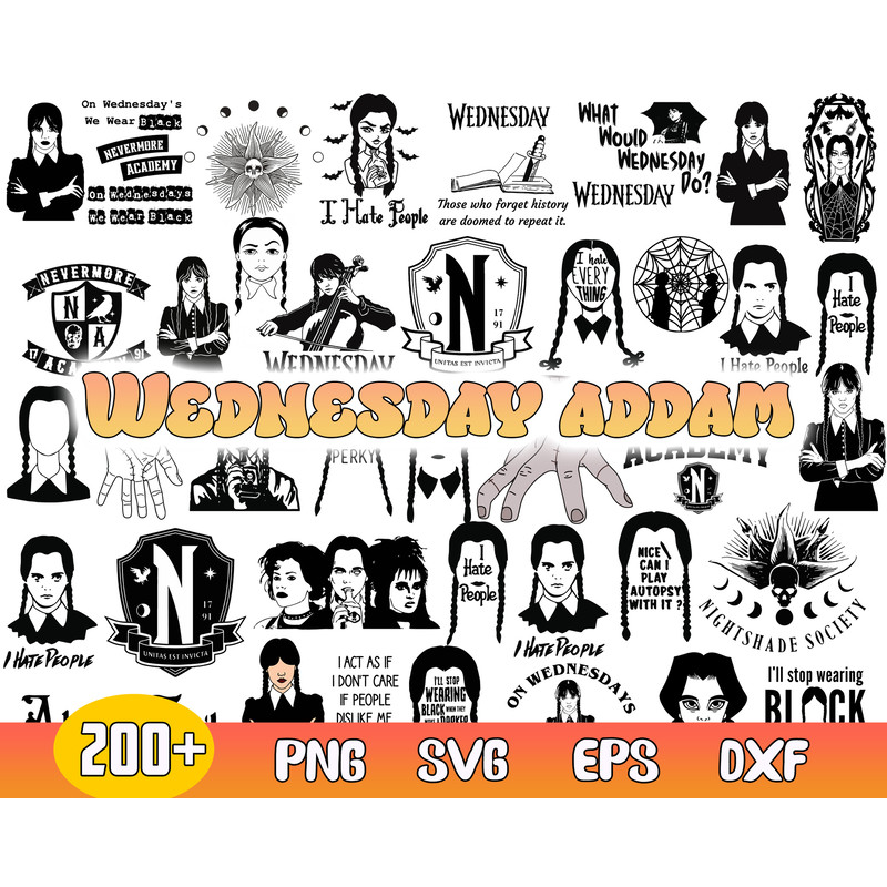 Wednesday Bundle Png, Wednesday Addams Png, Addams Family Png, Instant Dowload.jpg