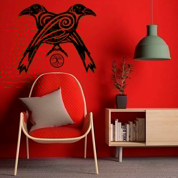 Huginn And Muninn Sticker Crows Of Odin Scandinavian Mytholo - Inspire ...