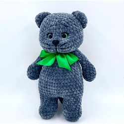 Soft plush cat, Handmade stuffed toy, Knitted animal, Crochet kitten for a child, Gift for a cat lover, Mother's day gif