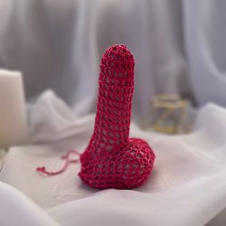 Hot pink mesh Peter heater. Silk Willy warmer. Sexy man underwear viva magenta. Barbie style Willy warmer