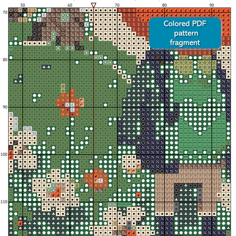 2 Leprechaun with spring flowers, shamrock and hamlet St Patrick day cross stitch digital printable A4 PDF pattern for home decor and gift  .jpg