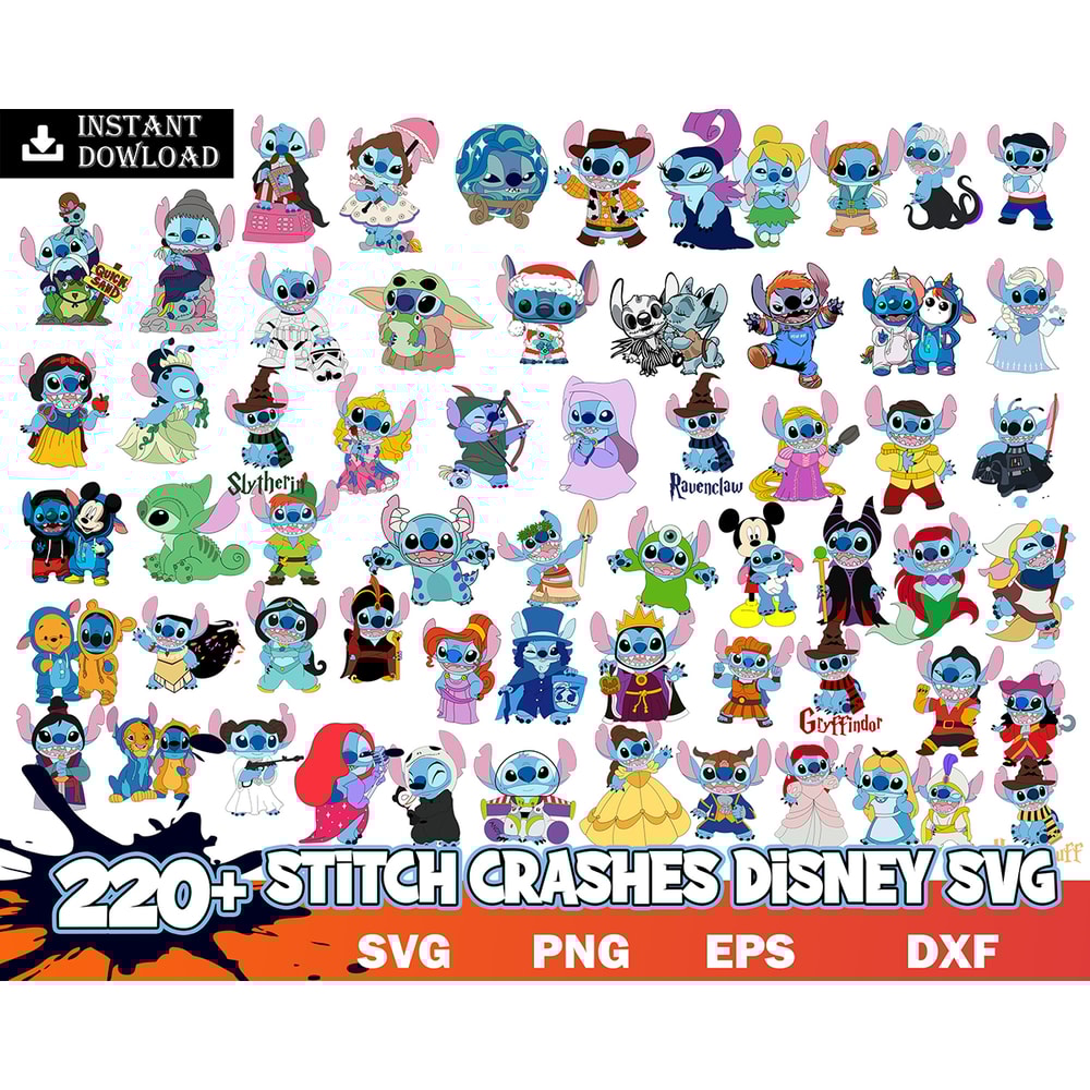 220 Stitch Crashes disney SVG Bundle, stitch svg, Cricut & Silhouette Cutting Files, lilo and stitch svg, Digital Dowloand.jpg