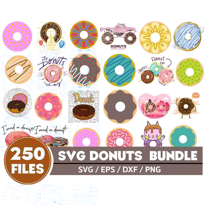 250 Donut SVG Bundle, Donut Svg , Donut Cricut ,Donut Clipart , Donut PNG Jpg Dxf, Instant download .jpg