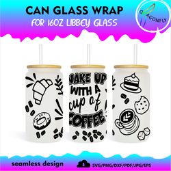 COFFEE CAN GLASS WRAP_FOR 16OZ LIBBEY CLASS  Full Wrap | COFFEE 16oz Libbey Glass Can
