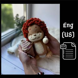 PDF Crochet Pattern Baby Lion and Ice Cream