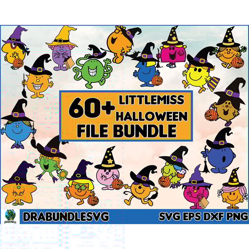 60 Little miss svg files for cricut, little miss halloween svg, mr men witch svg, bundle mr men little miss halloween svg Digital Instant Download.jpg