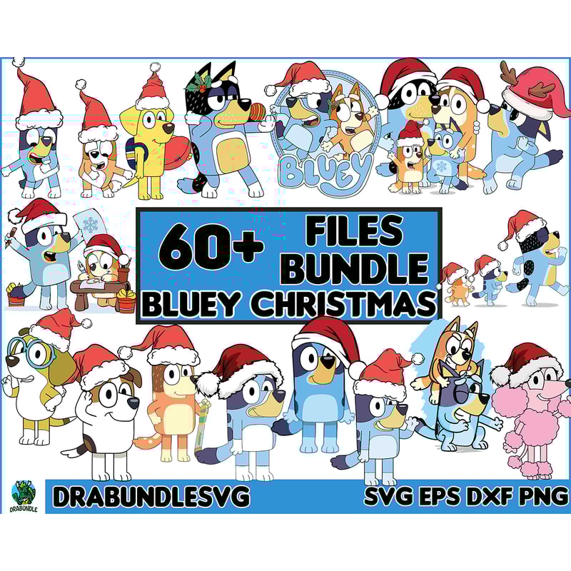 60 Merry Christmas Blue Dog Family SVG PNG, family blue dog SVG, Gift For family, blue dog character, Blue dog cute svg, love bluey dog sng Instant Download.jpg