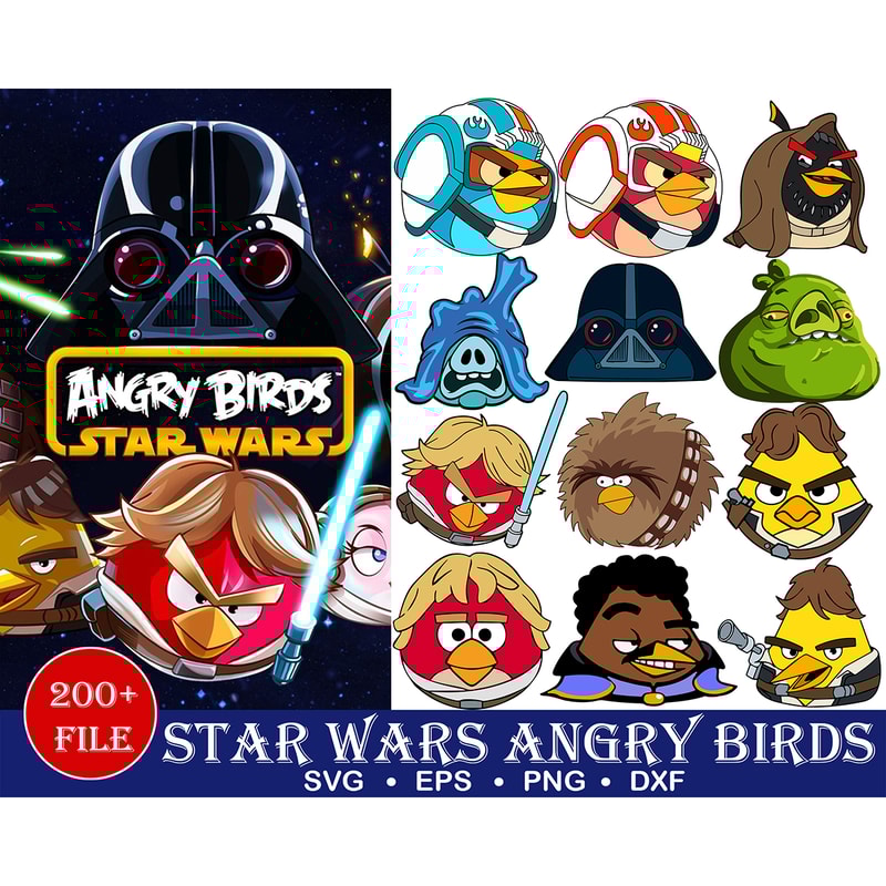 62 Star Wars Angry Birds svg,Star Wars svg, Star Wars character, Star Wars png, Star Wars dxf, Star Wars T-shirt, Star Wars Cricut.jpg