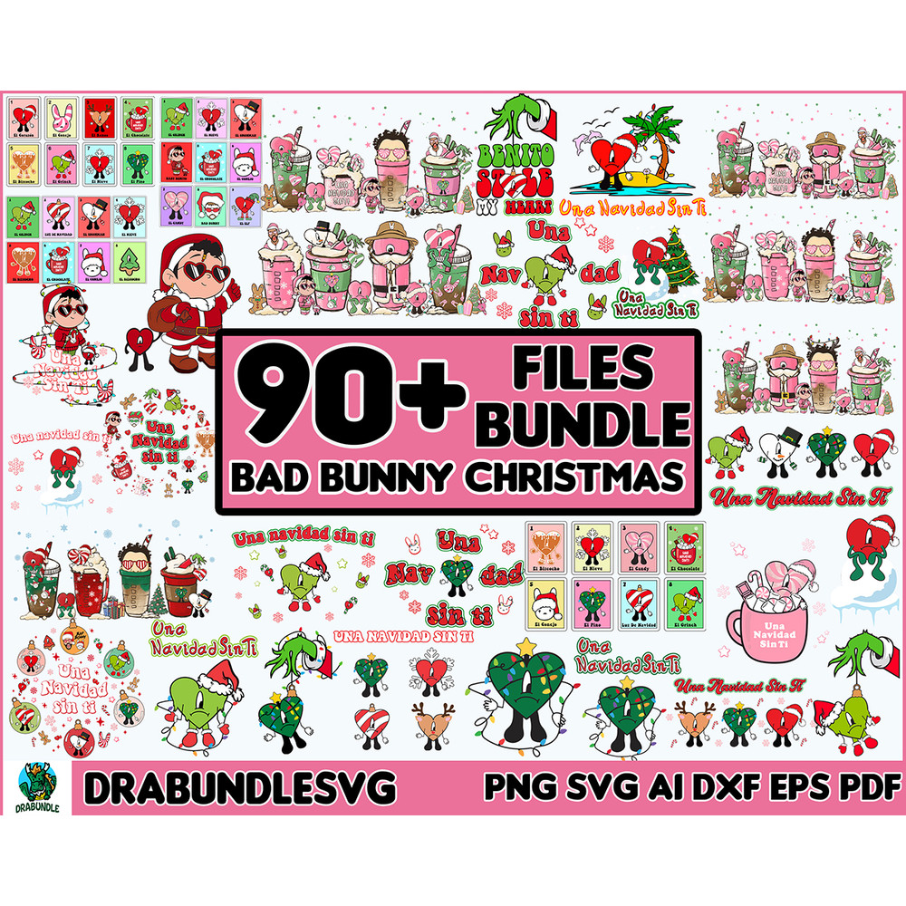 90 Baby benito Christmas svg, sin ti svg, Bad Bunny heart svg,Layered SVG, cricut , cut files, Svg, Un Navidad Sin Ti SVG, Bad Bunny Christmas Bundle Instant Do