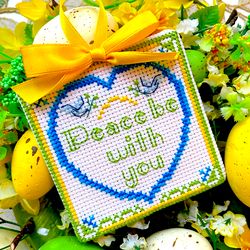 PEACE BE WITH YOU EASTER Ornament cross stitch pattern PDF by CrossStitchingForFun, Instant download