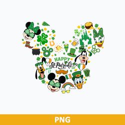 st patrick day mickey head png, diney shamrock png, st patrick's day mickey and friend png file