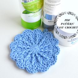 Crochet face scrubbies pattern, Reusable cotton rounds pdf, Easy crochet pattern, Reusable face wipes pattern