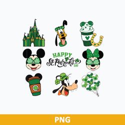 disney happy st patrick's day png, mickey and friend st patrick's day png, disney shamrock png file