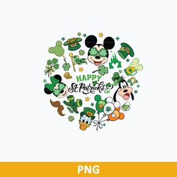 happy st patrick's day disney png, mickey and friend st patrick's day png, disney shamrock png file
