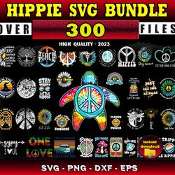 300 HIPPIE SVG BUNDLE - SVG, PNG, DXF, EPS Files For Print And Cricut