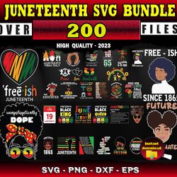 200 JUNETEENTH SVG Bundle - SVG, PNG, DXF, EPS Files For Print And Cricut