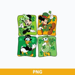 mickey and friends st patricks day png, mikdey and minne png, donald and daisy png, disney st patricks day png
