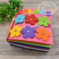 Colors Quiet Book for toddler activity Felt PDF Pattern