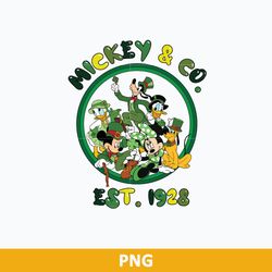 mickey & co est 1928 png, disney st patricks day png, disney friend st patrick day png, mickey and friend png