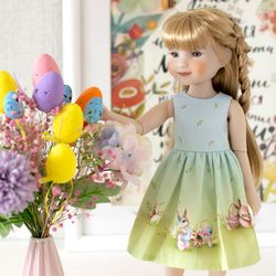 Cute Easter dress for Ruby Red Fashion Friends doll 14.5 inch, 14" RRFF doll clothes, outfit for Wellie Wishers doll