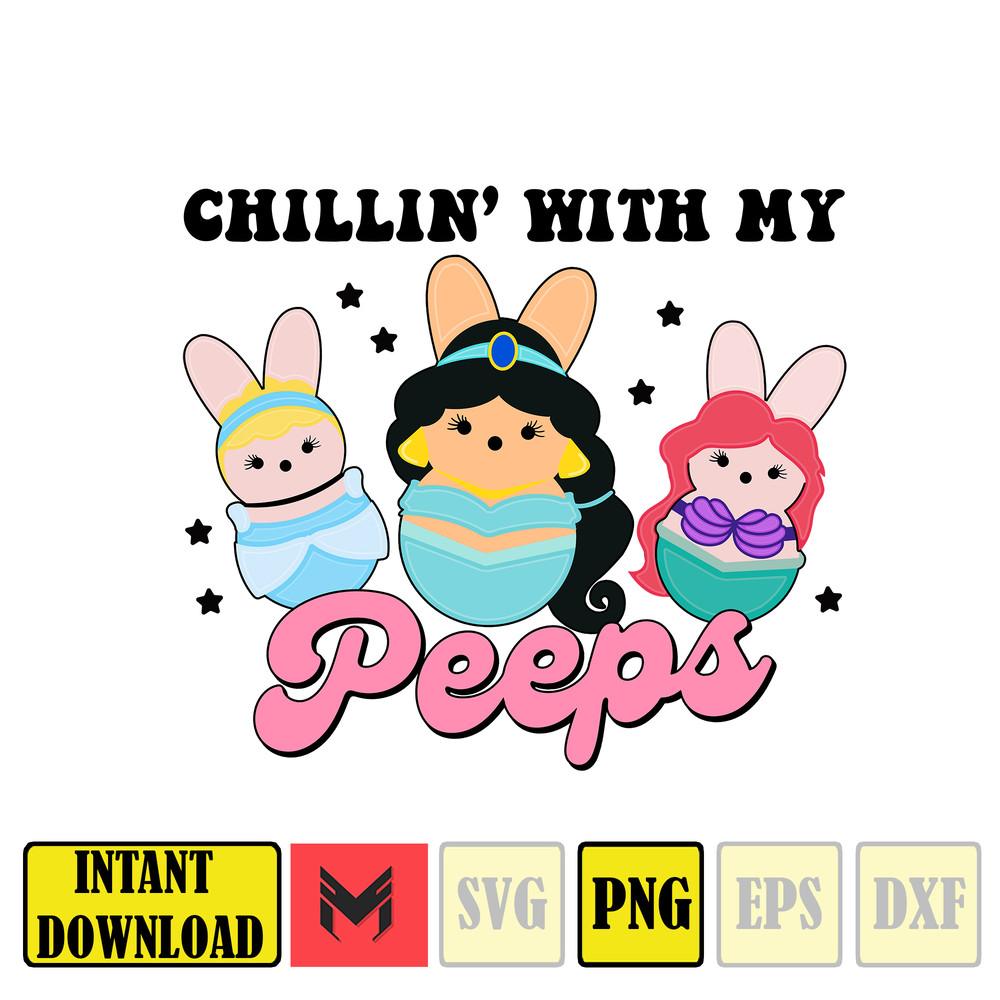 Easter Princesses PNG, Easter Bunny Png, Cute Easter Shirt Design Png, Happy Easter Png, Sublimation Design (1).jpg