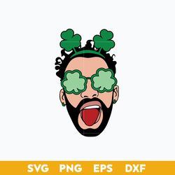 bad bunny face st patrick's day svg, bad bunny lucky svg, st patrick day svg, png dxf eps file