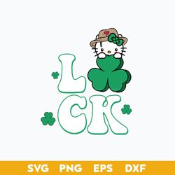 kiity cat lucky svg, hello kitty st patrick's day svg,  st patrick day svg, png dxf eps file