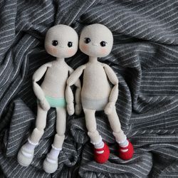 Crochet pattern basic body doll amigurumi Eng It Fr PDF