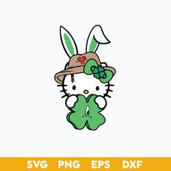 hello kitty bad bunny st patrick day svg, bad bunny lucky svg, kitty cat lucky svg, png dxf eps file