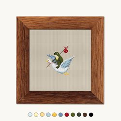 Motty Traveler Frog and The air adventure cross stitch