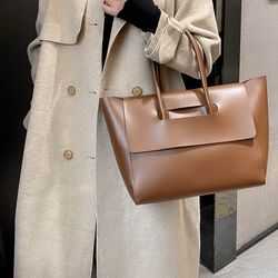 Womens Minimalist Flap Large Capacity Tote Bag
