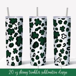 Saint Patricks Day Leopard Print Tumbler Wrap Sublimation