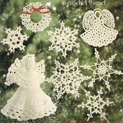 Christmas Ornaments & Snowflakes Vintage Crochet Pattern PDF
