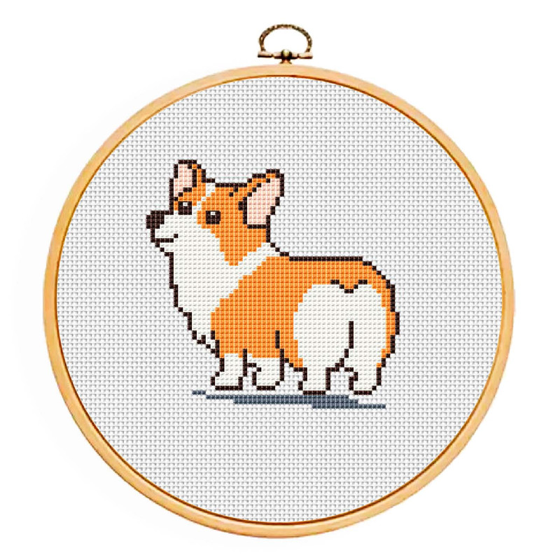 Corgi cross stitch pattern