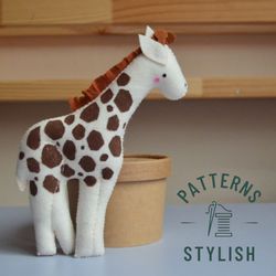 Kawaii Felt Giraffe Sewing Pattern: DIY Safari Animal Decor