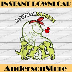 mawmawsaurus mawmaw 5 kids dinosaur mother's day happy mother's day png sublimation design