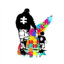never walk alone father and son autism awareness svg, autism svg, father and son autism svg, road puzzle svg, autism puz