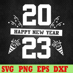 happy new year crew matching family party 2023 svg, eps, png, dxf, digital download