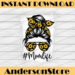 bleached sunflower mom life mother's day happy mother's day png sublimation design