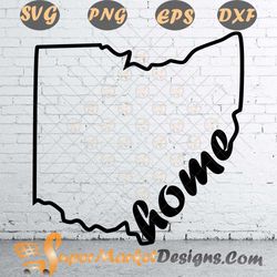 Logo State Of Ohio Home Outline With Text SVG PNG DXF EPS