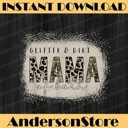 mama of both bleached glitter & dirt mama of both camo happy mother's day png sublimation design