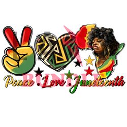 peace love juneteenth 1865 woman png, juneteenth png, african american png, black history png file cut digital download