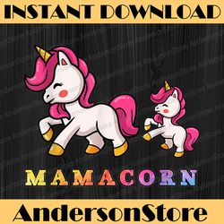 mamacorn - unicorn mommy and baby mother's day happy mother's day png sublimation design