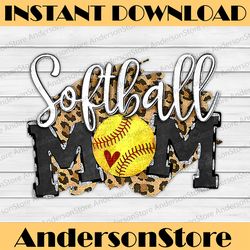 softball mom leopard funny baseball mom mother's day 2022 happy mother's day png sublimation design