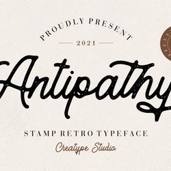Antipathy Stamp Retro Trending Fonts - Digital Font