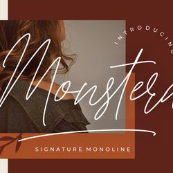 Monstera Signature Monoline Trending Fonts - Digital Font
